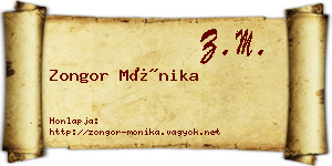 Zongor Mónika névjegykártya